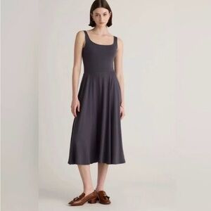 Quince Minimalist Tencel Fit & Flare Sleeveless Dress Size Small